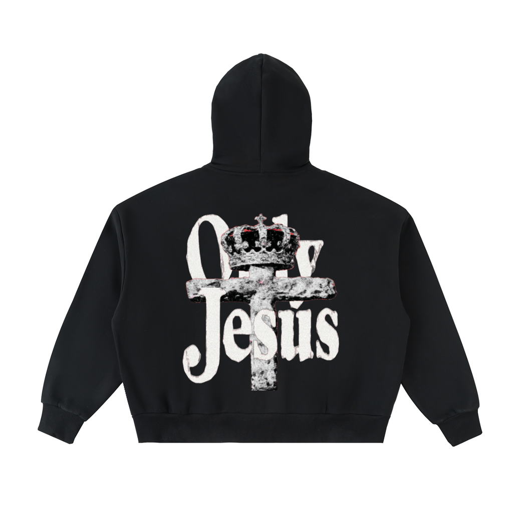 ONLY JESUS FULL-ZIP BOXY HOODIE