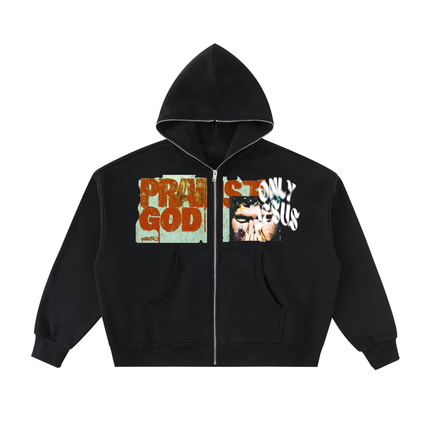 PRAISE GOD FLEECED FULL-ZIP BOXY HOODIE