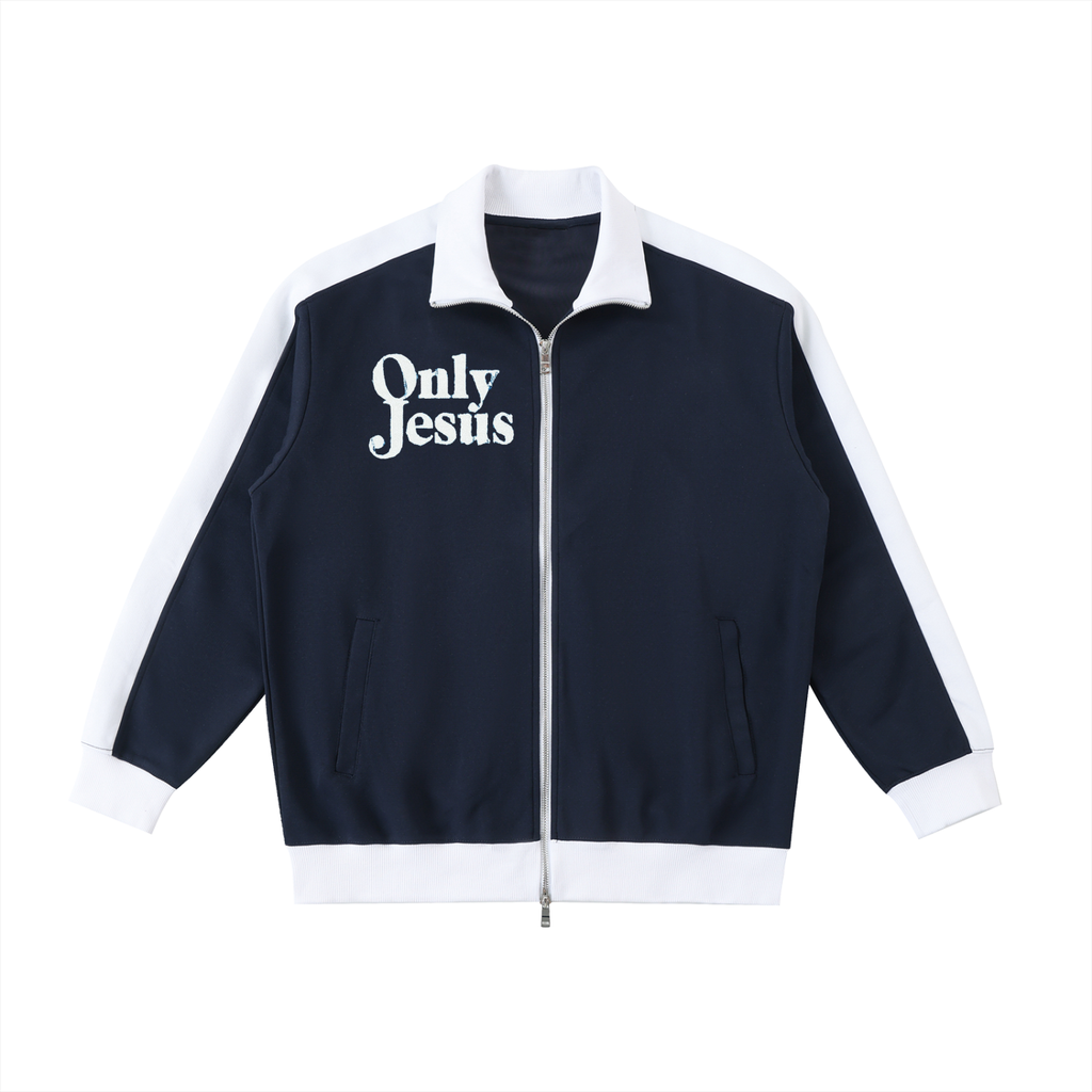 ONLY JESUS CONTRAST TRIM STAND COLLAR JACKET