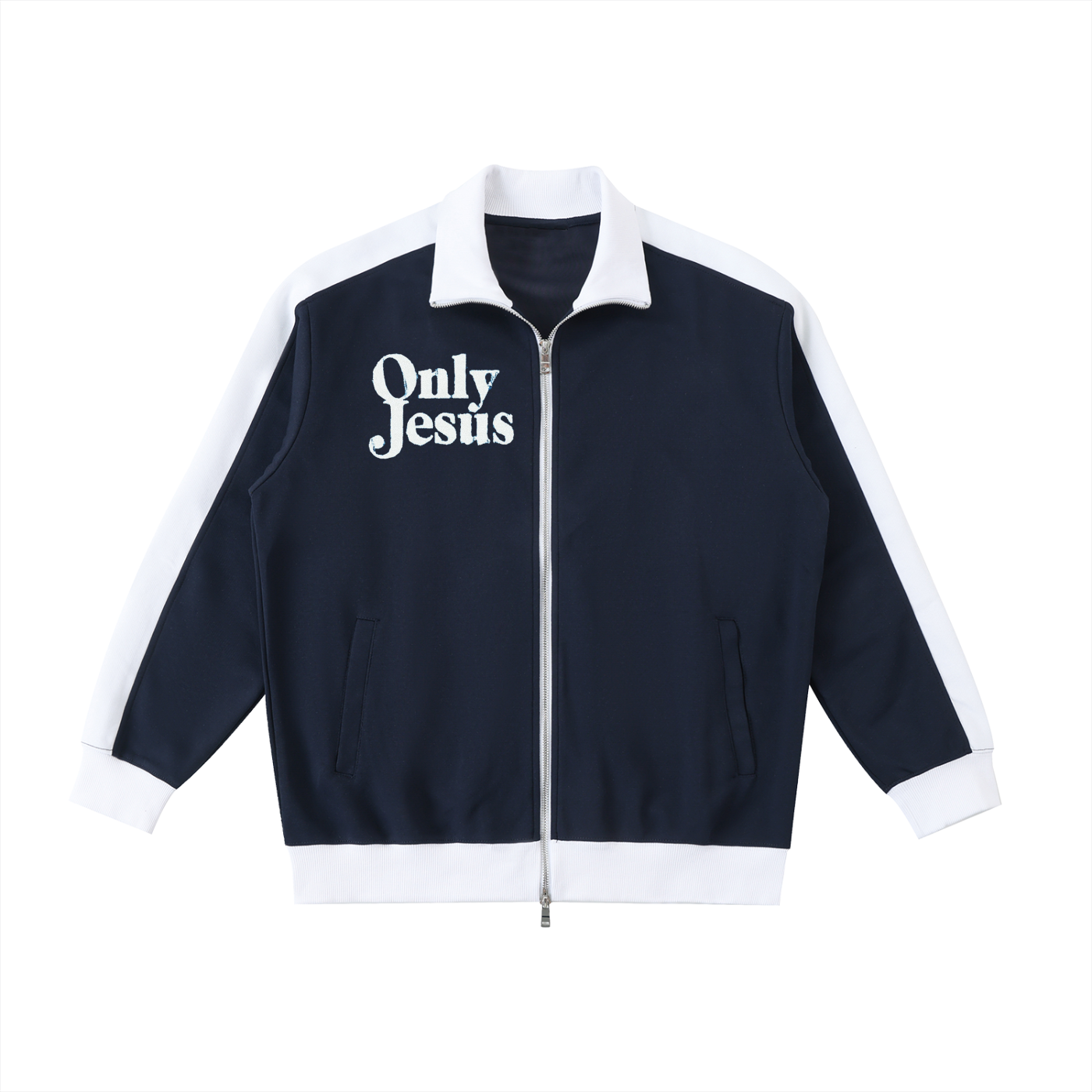ONLY JESUS CONTRAST TRIM STAND COLLAR JACKET