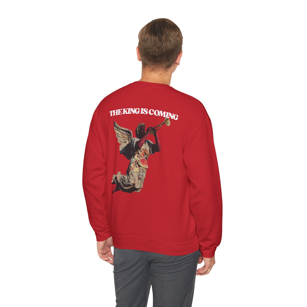 THE KING IS COMING TRUMPET CREWNECK SWEATSHIRT