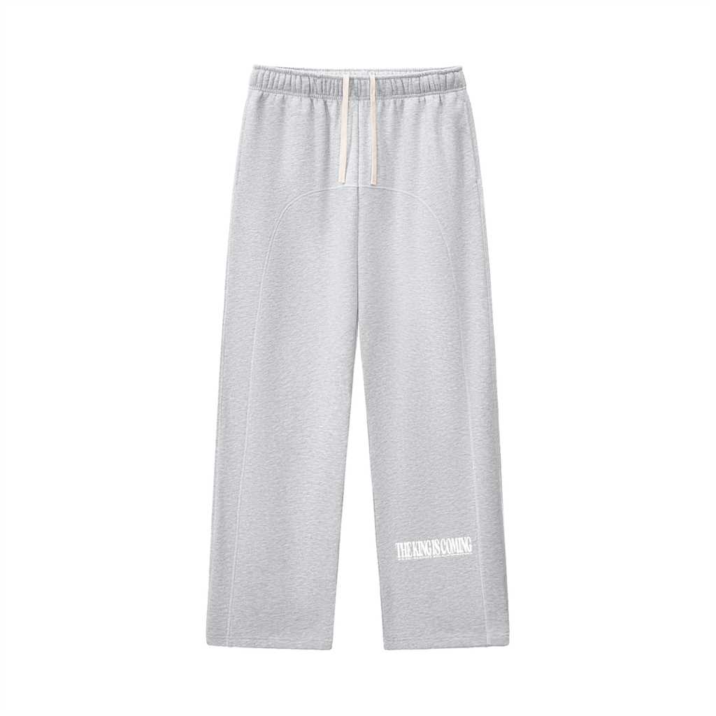 THE KING IS COMING GRAY FLEECE SWEATPANTS