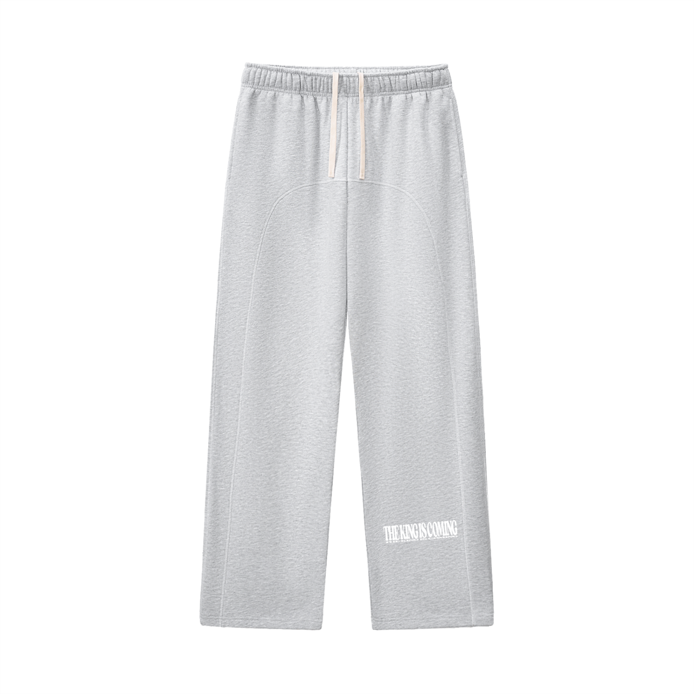 THE KING IS COMING GRAY FLEECE SWEATPANTS