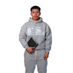 THE KING IS COMING GRAY FLEECE BOXY HOODIE