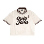 ONLY JESUS CONTRAST STRIPES POLO COLLAR T-SHIRT