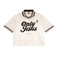 ONLY JESUS CONTRAST STRIPES POLO COLLAR T-SHIRT