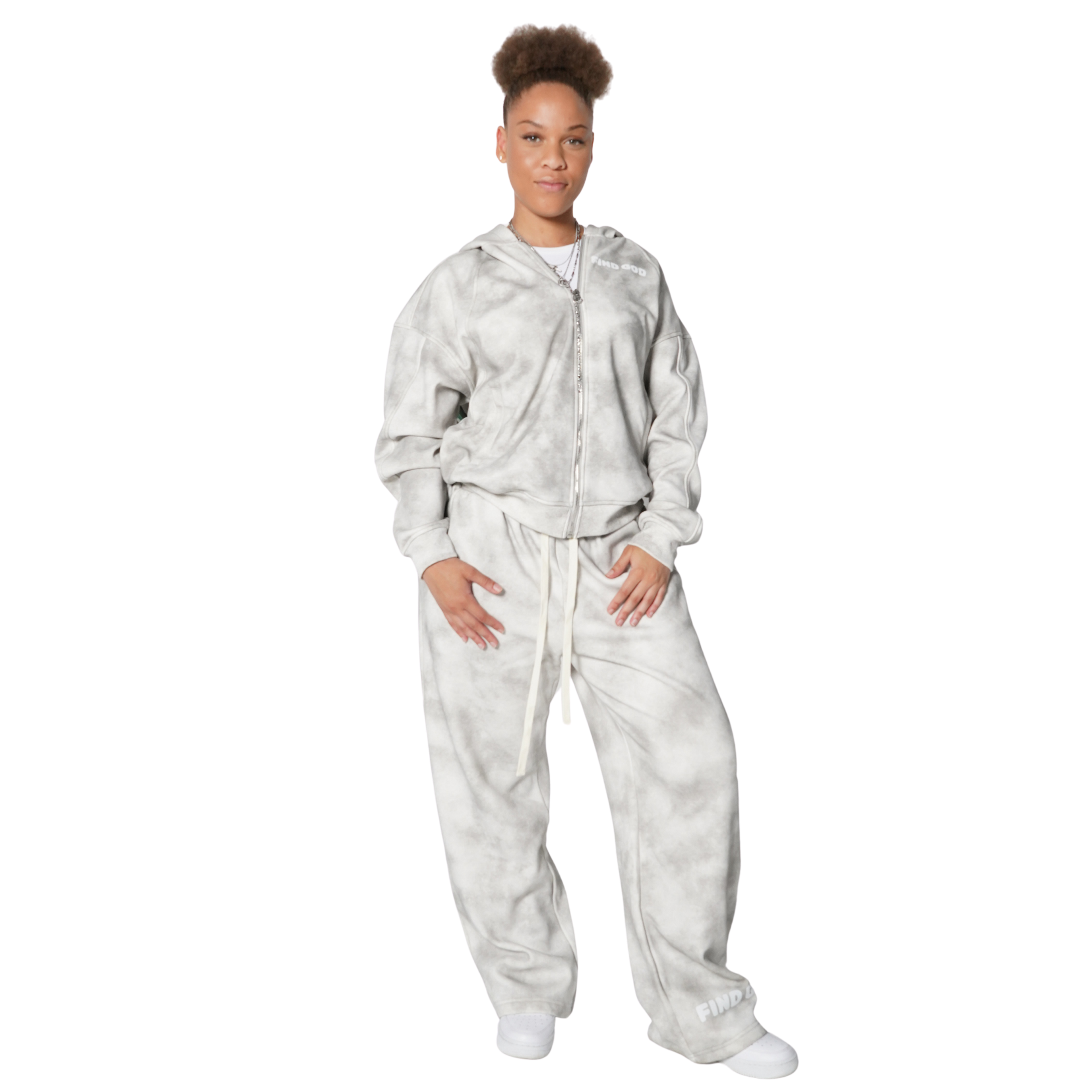 FIND GOD DIRTY WASHED ZIP-UP FLEECE HOODIE