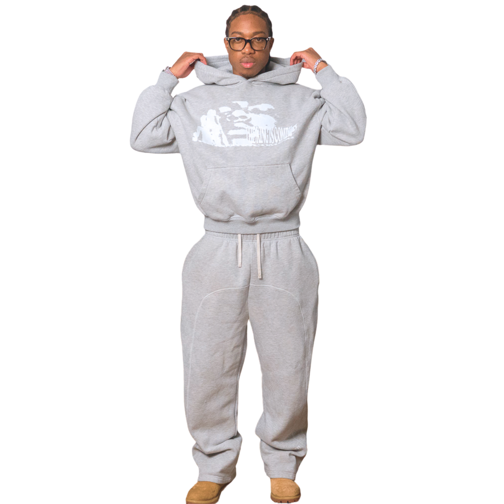 THE KING IS COMING GRAY FLEECE BOXY HOODIE