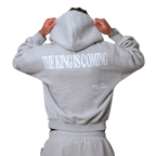 THE KING IS COMING GRAY FLEECE BOXY HOODIE