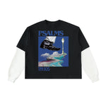 PSALMS 119:105 LAYERED CONTRAST SLEEVE COTTON T-SHIRT