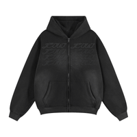 JESUS SUNFADE TWO-WAY ZIPPER BOXY FLEECE HOODIE