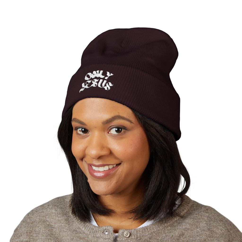 ONLY JESUS EMBROIDERED BEANIE