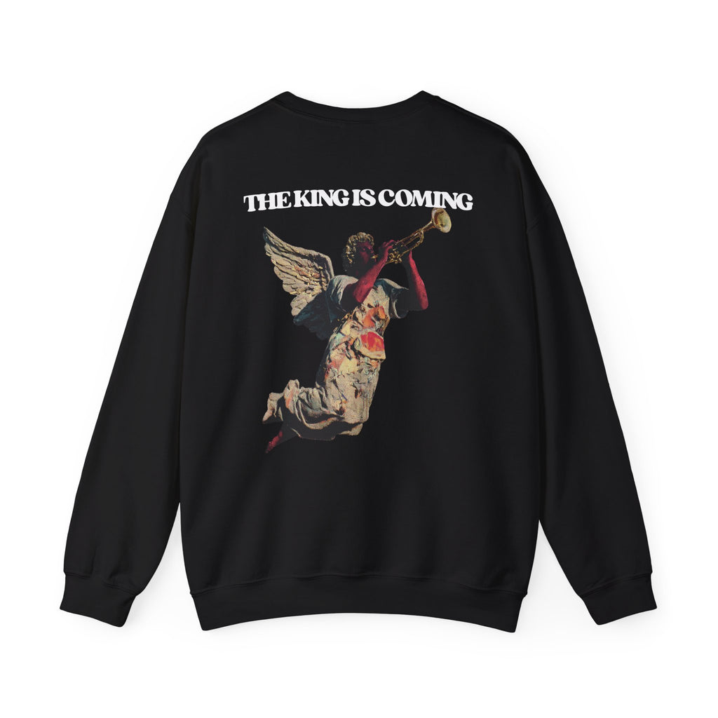 THE KING IS COMING TRUMPET CREWNECK SWEATSHIRT