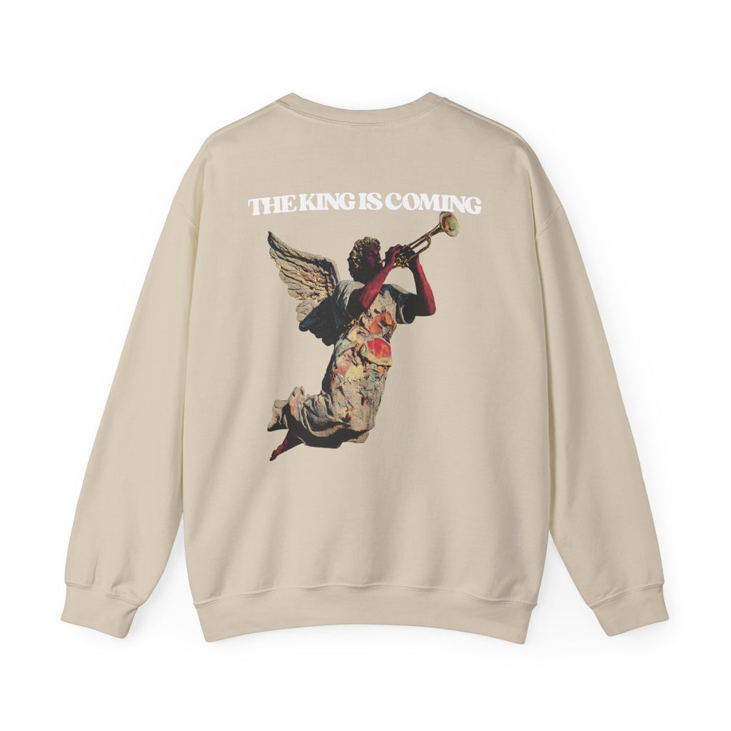 THE KING IS COMING TRUMPET CREWNECK SWEATSHIRT