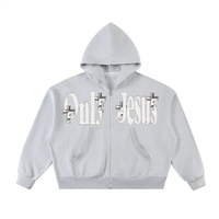 ONLY JESUS FLEECED FULL-ZIP BOXY HOODIE