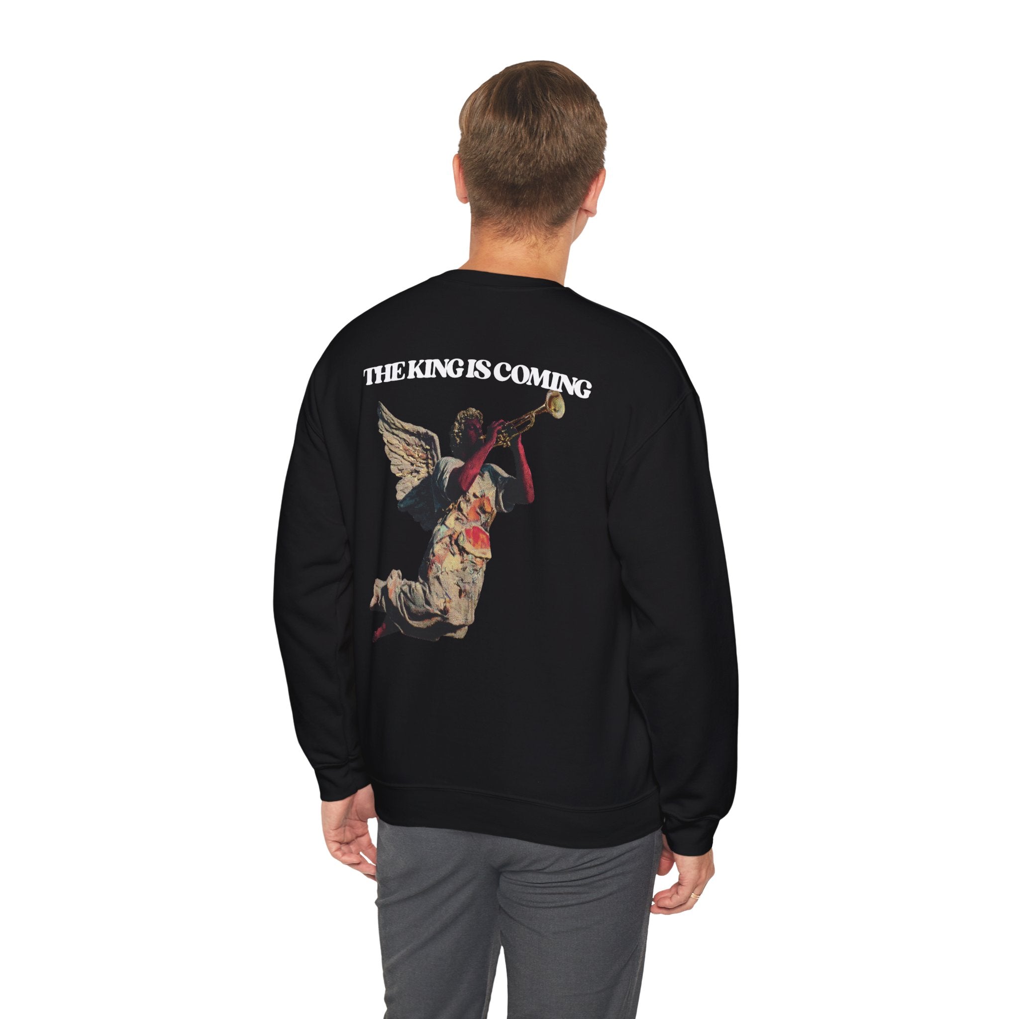 THE KING IS COMING TRUMPET CREWNECK SWEATSHIRT