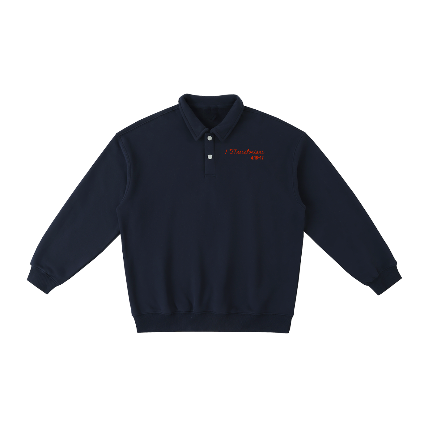 1 THESSALONIANS 4:16-17 HEAVYWEIGHT POLO-COLLAR SWEATSHIRT