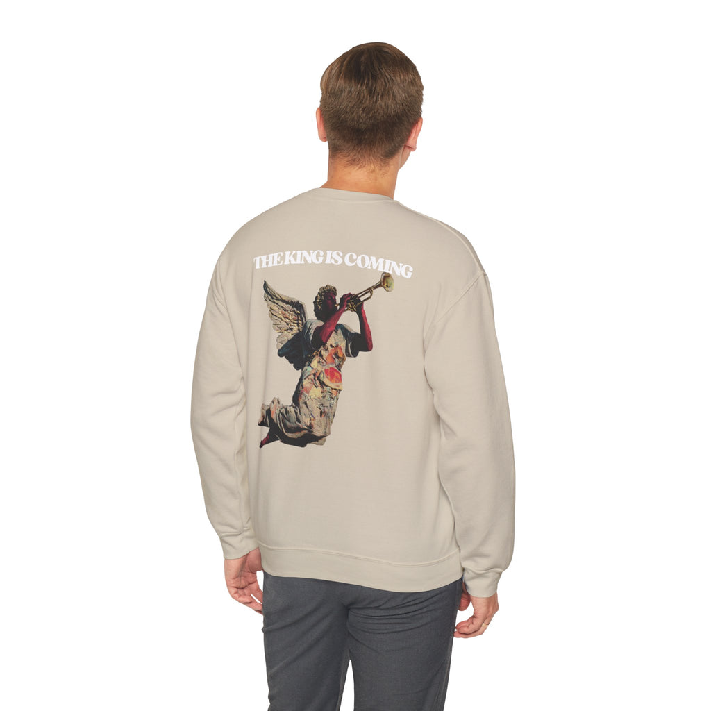 THE KING IS COMING TRUMPET CREWNECK SWEATSHIRT