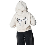 FIND GOD CROPPED HALF ZIP HOODIE