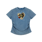GARDEN CROSS VINTAGE WASHED BODYCON T-SHIRT