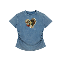 GARDEN CROSS VINTAGE WASHED BODYCON T-SHIRT
