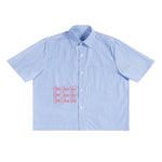 FIND GOD SEEK JESUS FIRST OVERSIZED VERTICAL STRIPE BOXY T SHIRT – BLUE