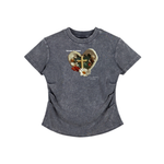 GARDEN CROSS VINTAGE WASHED BODYCON T-SHIRT