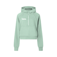 FIND GOD CROPPED HALF ZIP HOODIE