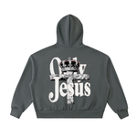 ONLY JESUS FLEECED FULL-ZIP BOXY HOODIE