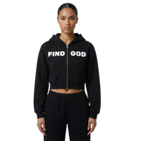 FIND GOD CROPPED ZIP-UP HOODIE