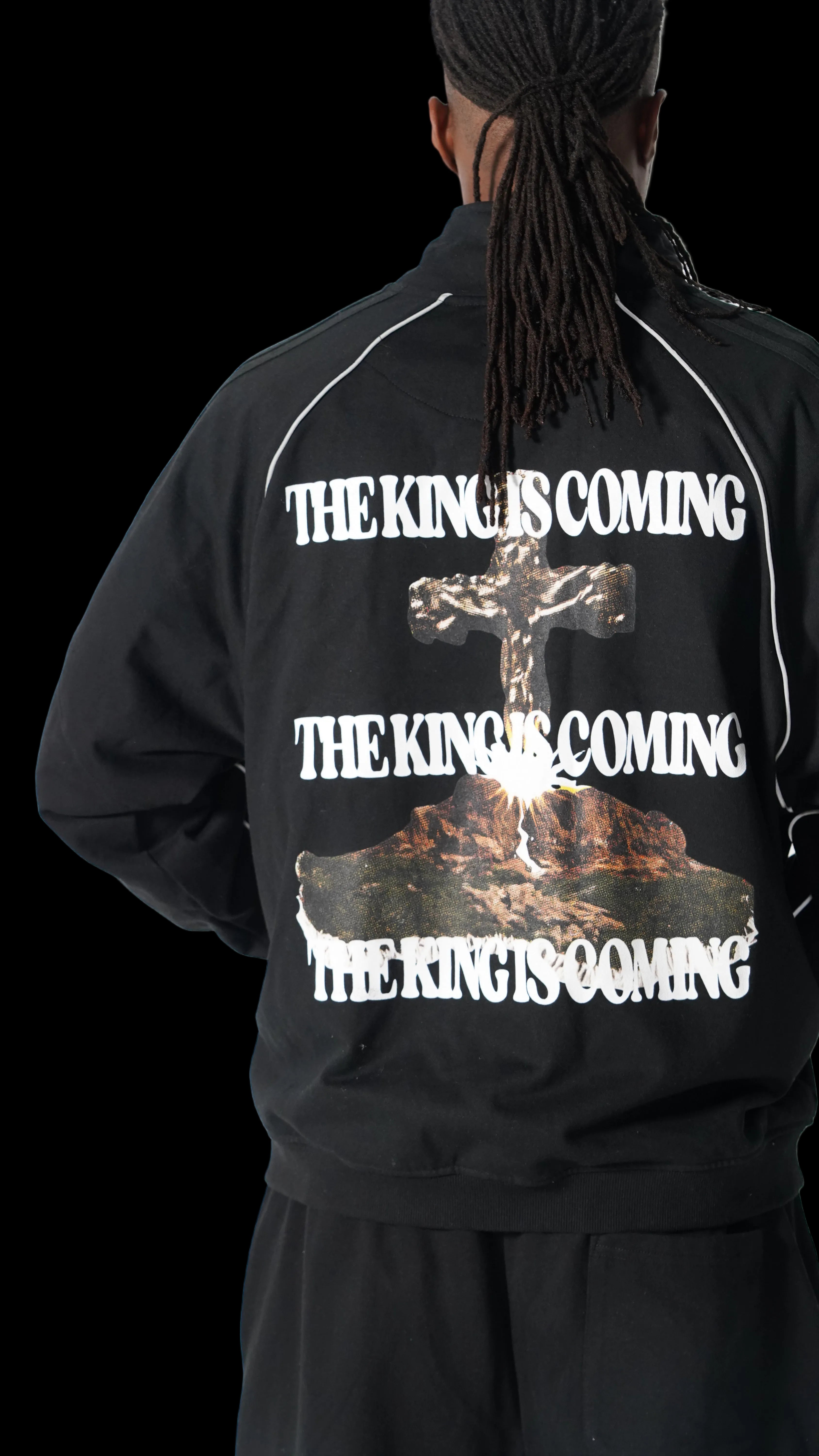 THE KING IS COMING REFLECTIVE STRIPE JACKET