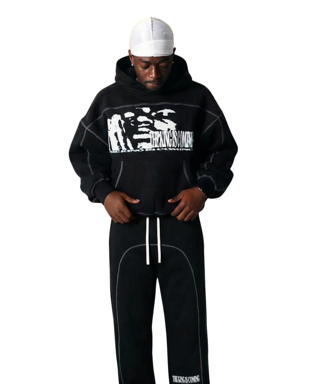 THE KING IS COMING STITCHED BOXY HOODIE
