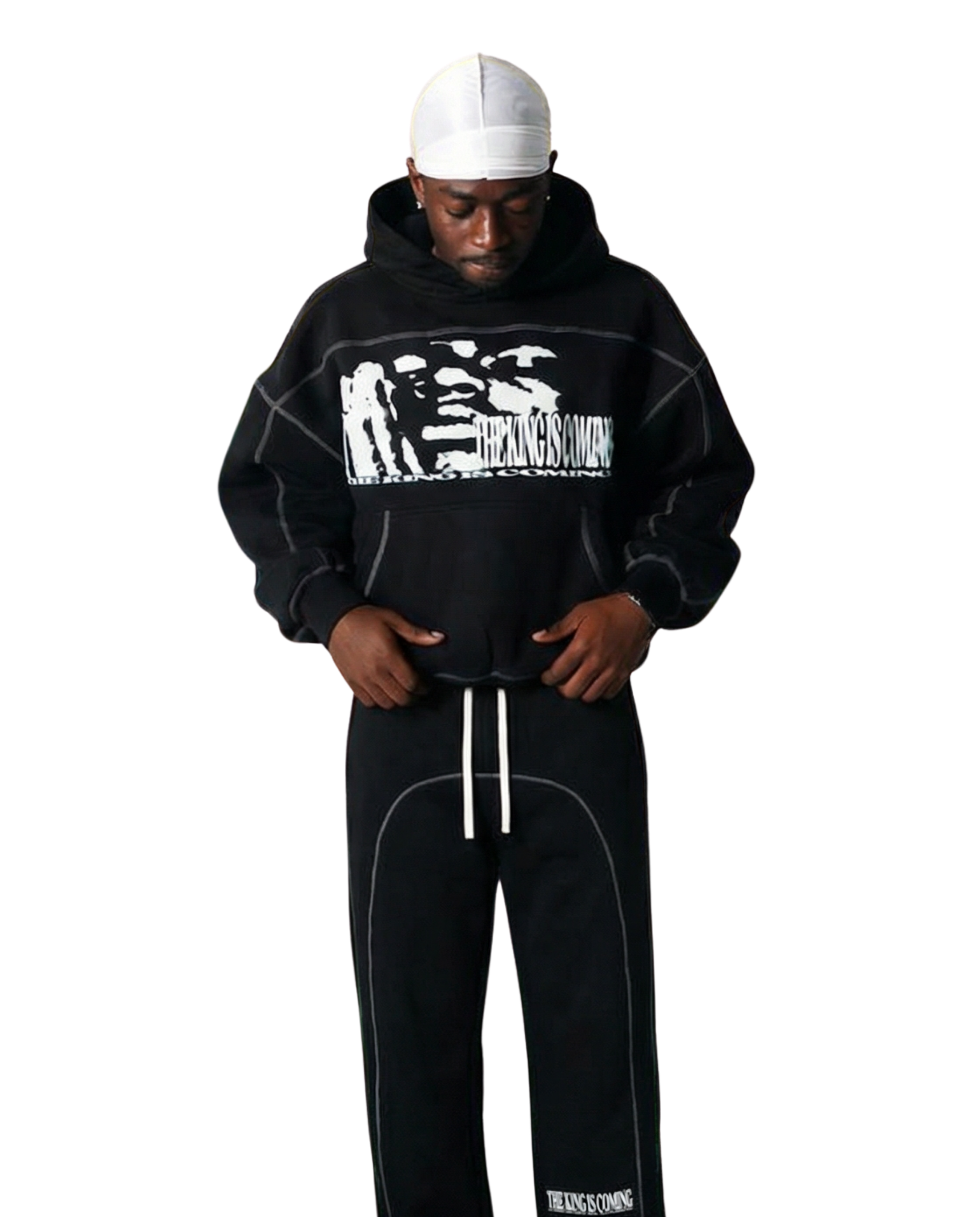 THE KING IS COMING STITCHED BOXY HOODIE