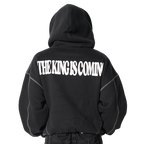 THE KING IS COMING STITCHED BOXY HOODIE