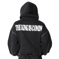 THE KING IS COMING STITCHED BOXY HOODIE