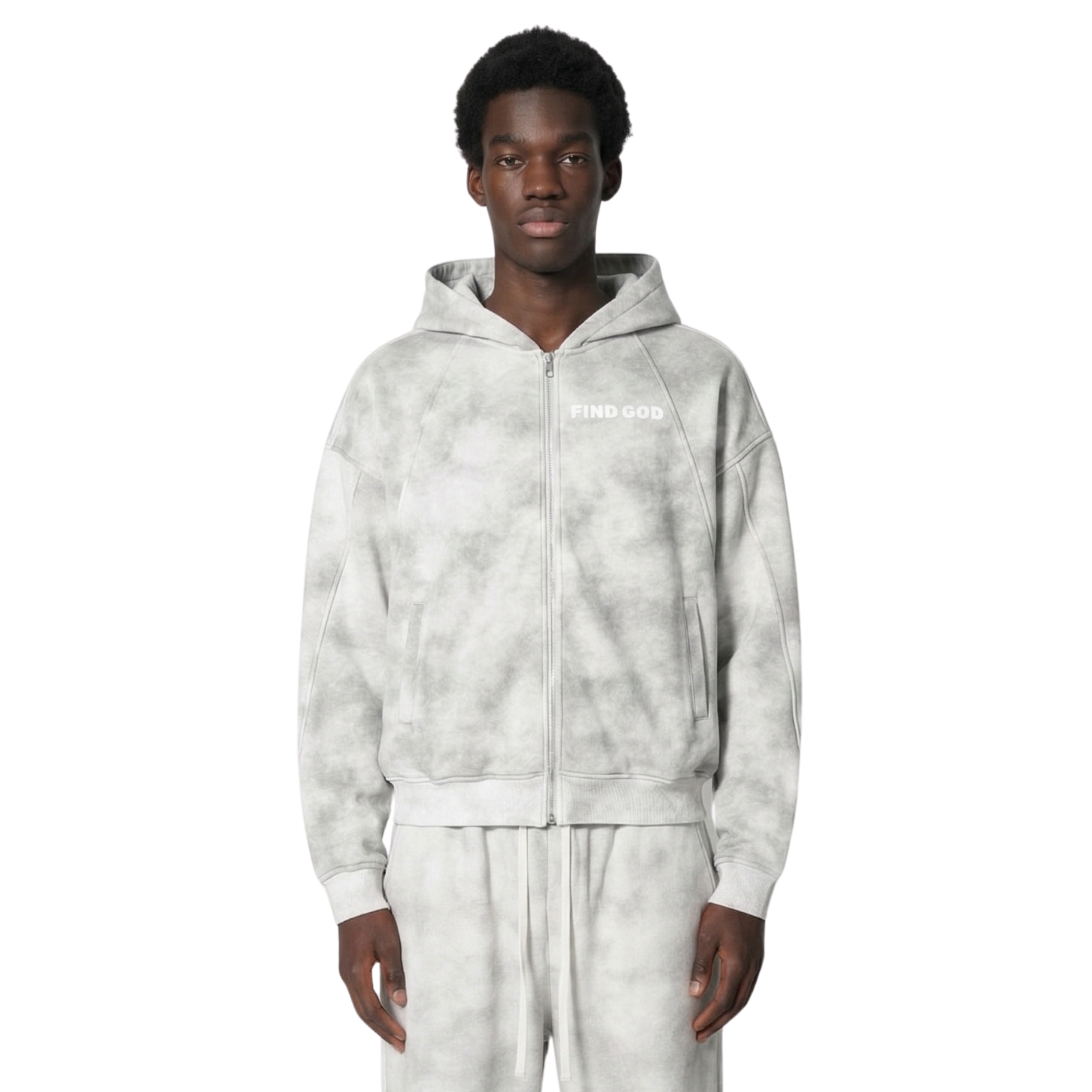FIND GOD DIRTY WASHED ZIP-UP FLEECE HOODIE