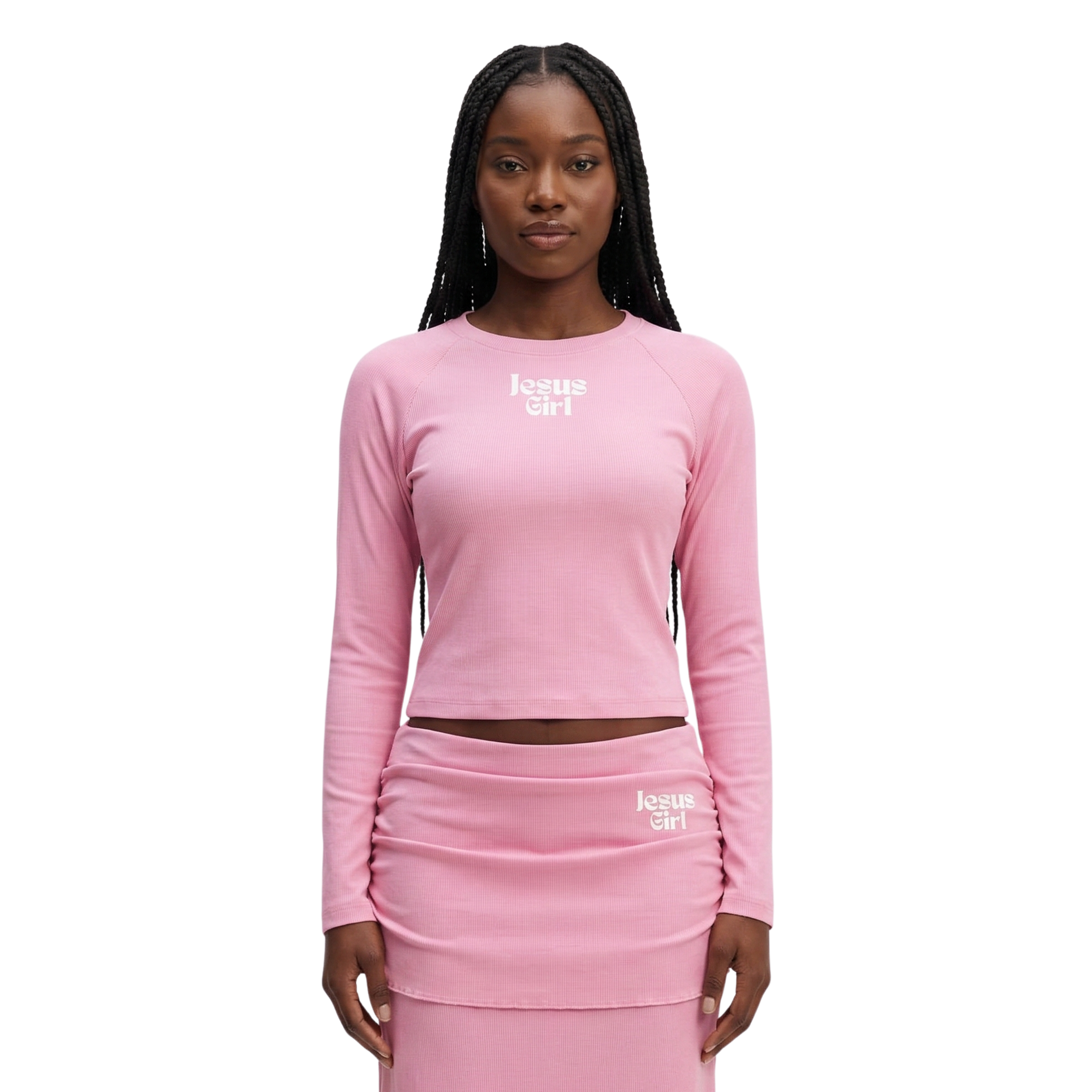 JESUS GIRL DYED WASHED BODYCON T-SHIRT