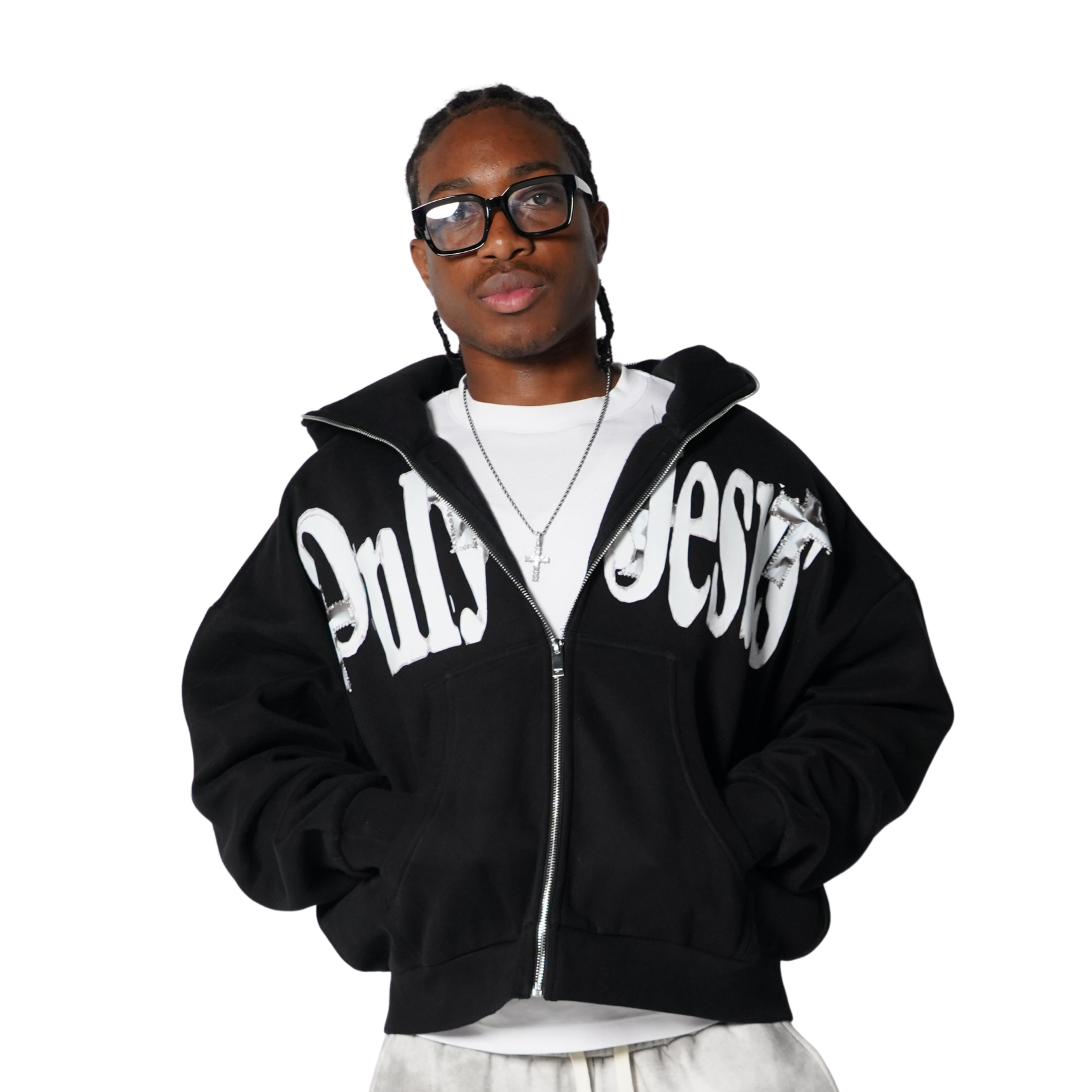 ONLY JESUS FULL-ZIP BOXY HOODIE