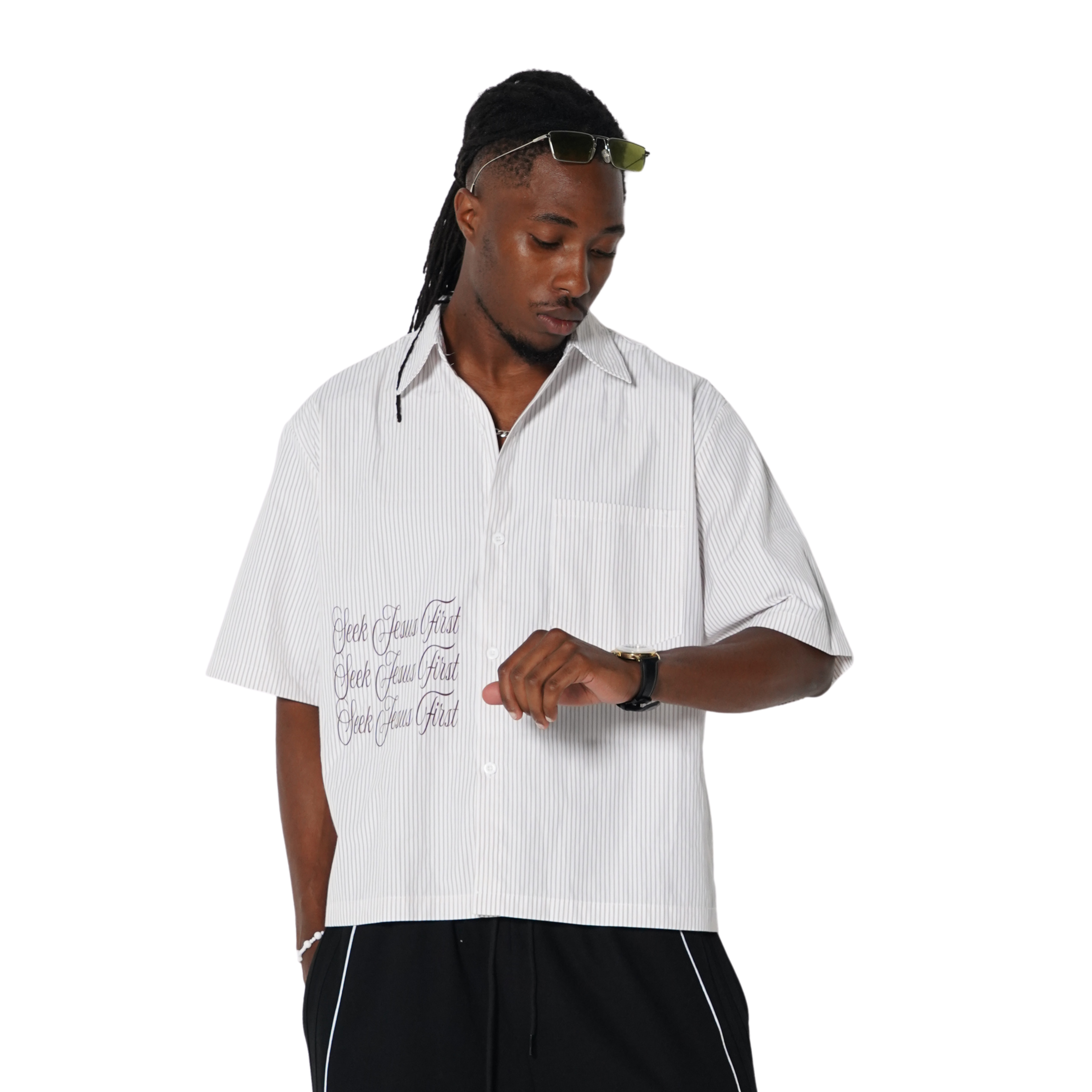 FIND GOD SEEK JESUS FIRST BOXY T SHIRT - APRICOT WHITE