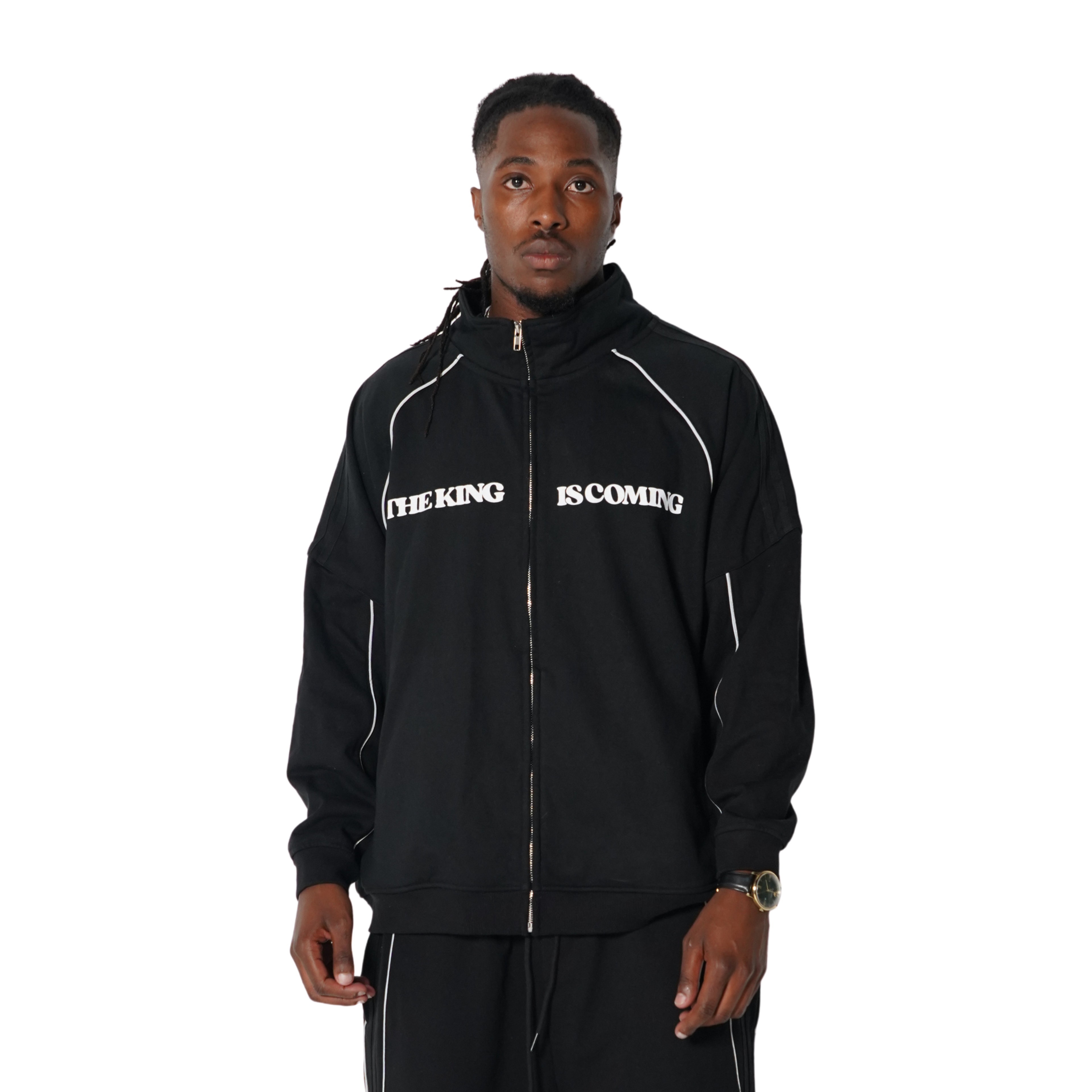 THE KING IS COMING REFLECTIVE STRIPE JACKET