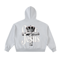 ONLY JESUS FLEECED FULL-ZIP BOXY HOODIE
