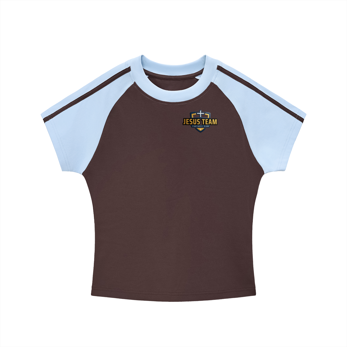 JESUS TEAM CONTRAST STRIPES BODYCON RAGLAN SLEEVE T-SHIRT