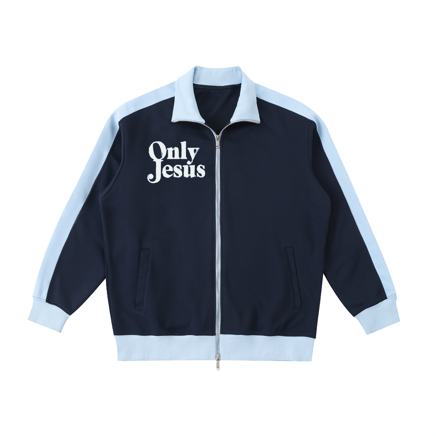 ONLY JESUS CONTRAST TRIM STAND COLLAR JACKET