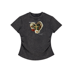 GARDEN CROSS VINTAGE WASHED BODYCON T-SHIRT
