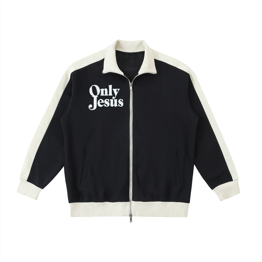 ONLY JESUS CONTRAST TRIM STAND COLLAR JACKET