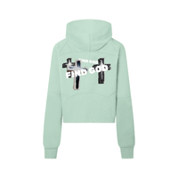 FIND GOD CROPPED HALF ZIP HOODIE