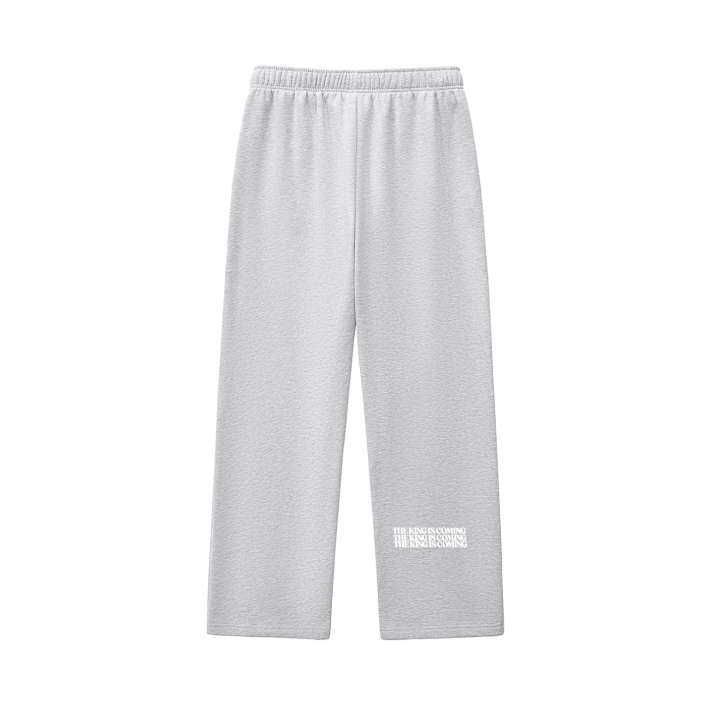 THE KING IS COMING GRAY FLEECE SWEATPANTS