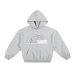 THE KING IS COMING CONTRAST STITCHED FLEECE BOXY HOODIE
