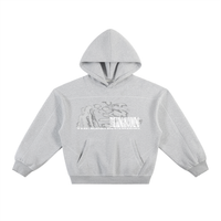 THE KING IS COMING CONTRAST STITCHED FLEECE BOXY HOODIE