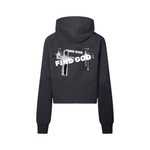 FIND GOD CROPPED HALF ZIP HOODIE